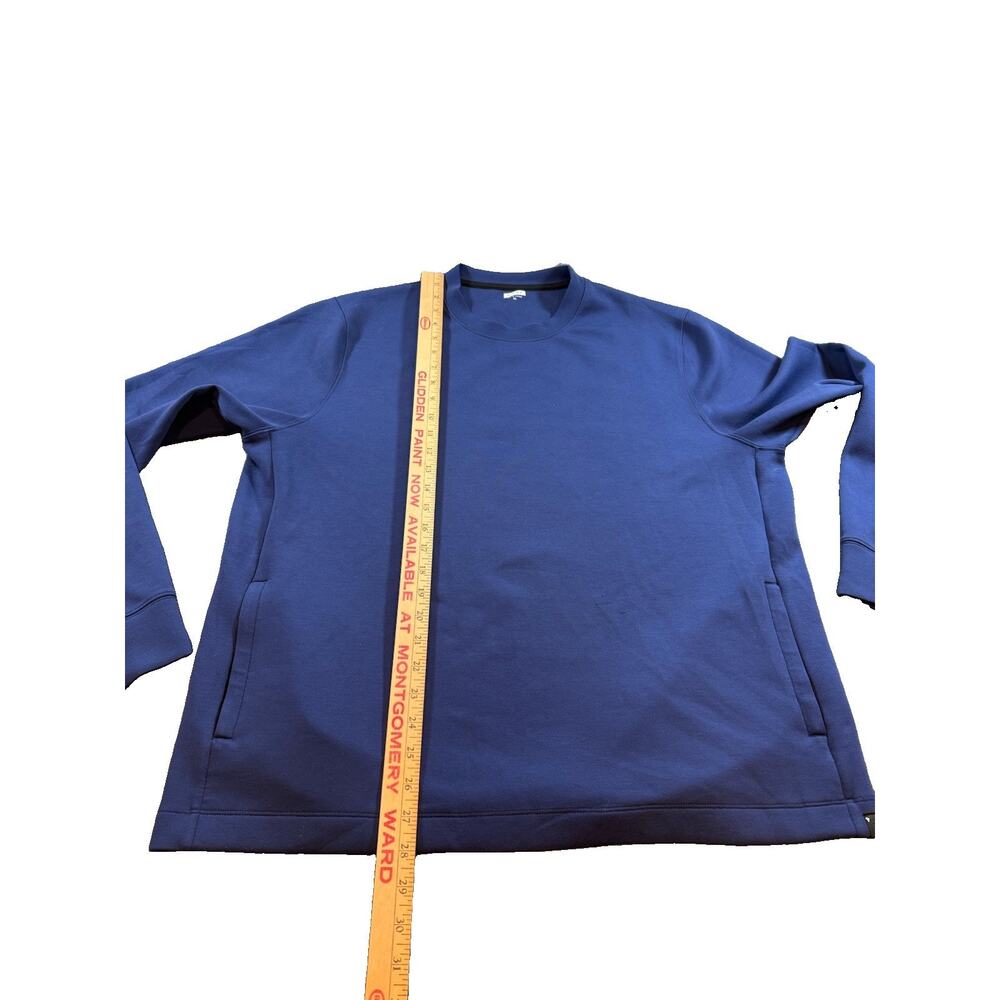 Away Travel Men’s XL Navy Blue Crewneck Pullover Sweatshirt Stretch Pockets - Picture 10 of 12